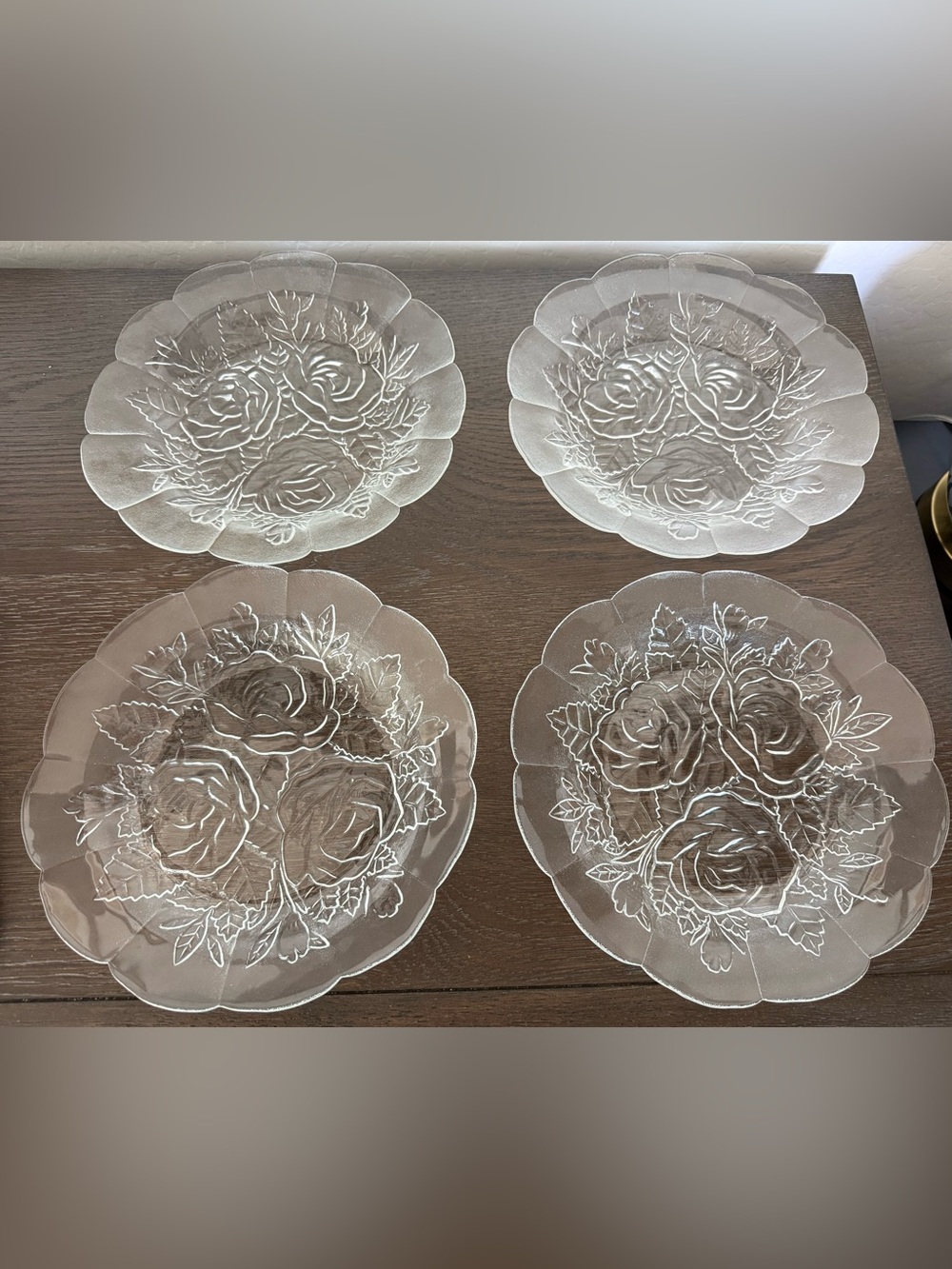 Vintage PASARI Livia Indonesia Crystal 9” Salad Plates.